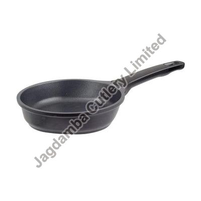 JAGDAMBA Aluminium Fry Pan, Color : Black