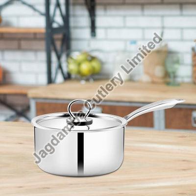 JAGDAMBA Stainless Steel Sauce Pan, for Cooking, Color : Silver