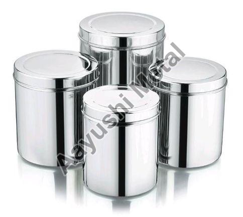 Stainless Steel Canister, Color : Silver