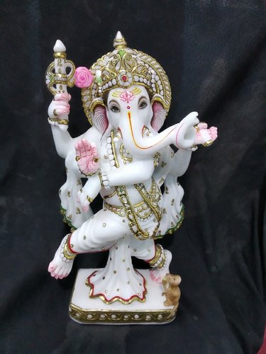 Marble Dancing Ganesha Statue