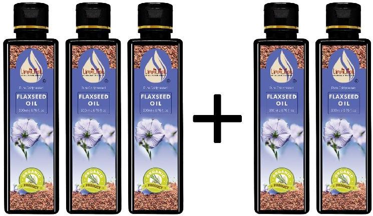 Buy 3 Get 5 Pure Cold Pressed Flaxseed Oil (Pack of 5)-200ml