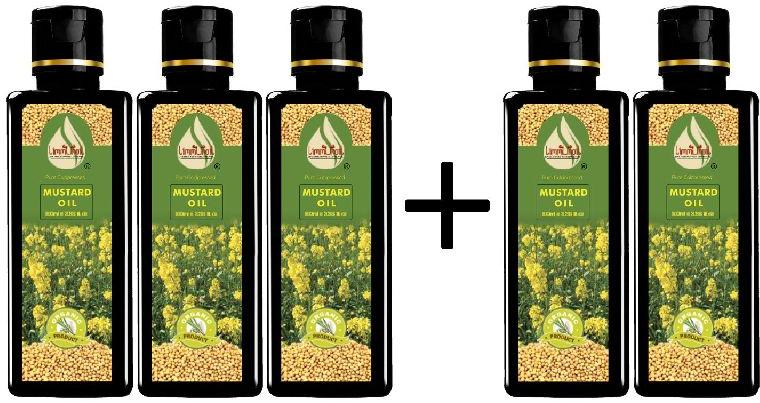 Buy 3 Get 5 Pure Cold Pressed Mustard Oil (Pack of 5)-100ml