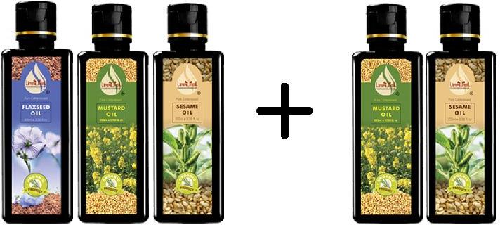 Pure Cold Pressed Oil Combo (Flaxseed, Mustard, and Sesame)-100ml