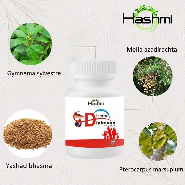 Hashmi Herbo Diabecon Capsules Helps To Control Diabetes and Sugar 20 Capsules In A Bottle