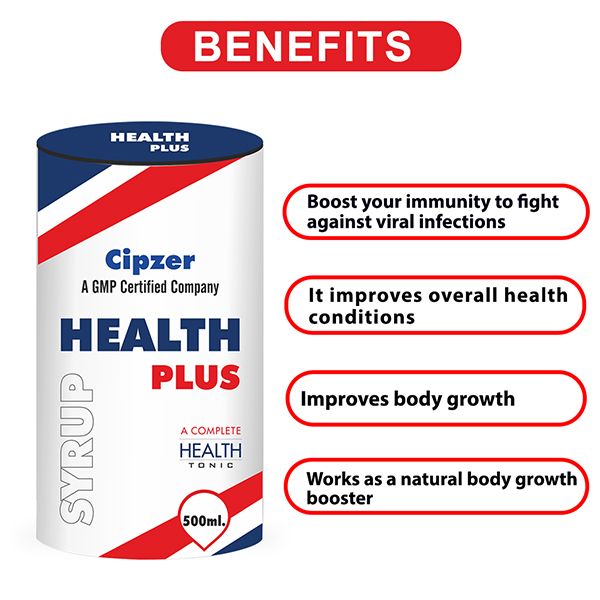 CIPZER Health Plus Syrup Is A Powerful Immunity Booster - Pack Of 500ML Tonic