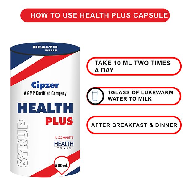 CIPZER Health Plus Syrup Is A Powerful Immunity Booster - Pack Of 500ML Tonic