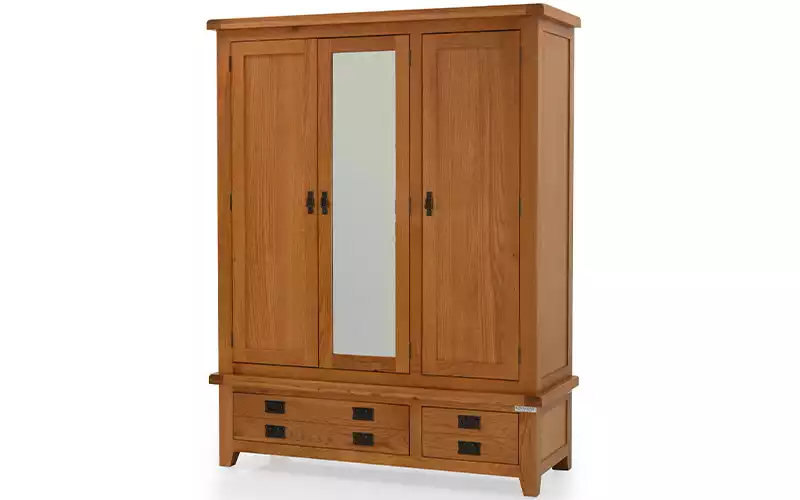 Oak Wood 3 Door Wardrobe, Color Natural Royal Oak, Ghaziabad