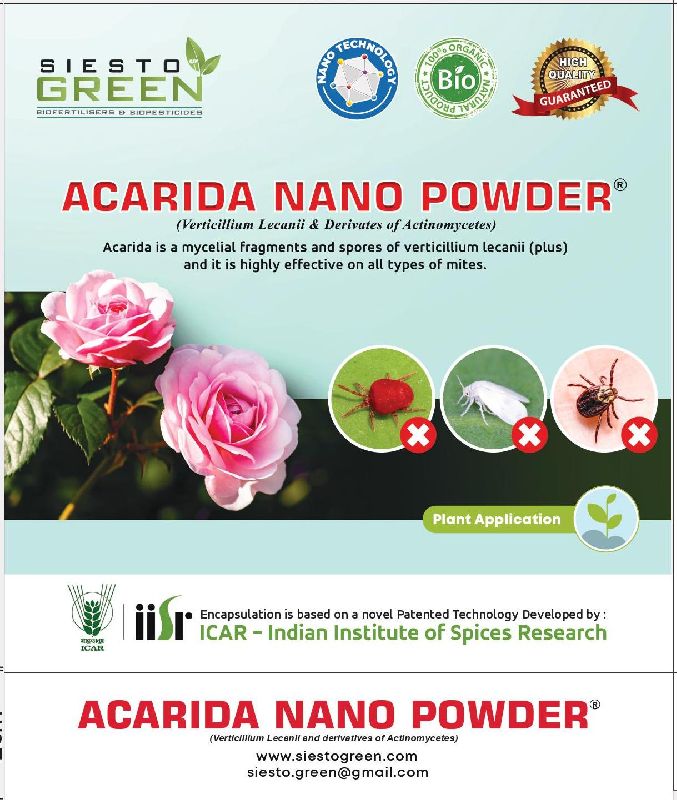 Siesto Green Acarida Nano Powder, for Soil, Purity : 98