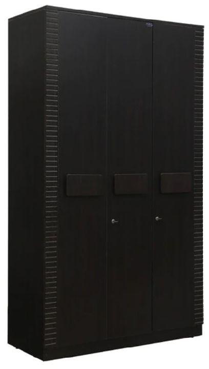 Engineering Wood 3 DOOR WARDROBE, Color : Black