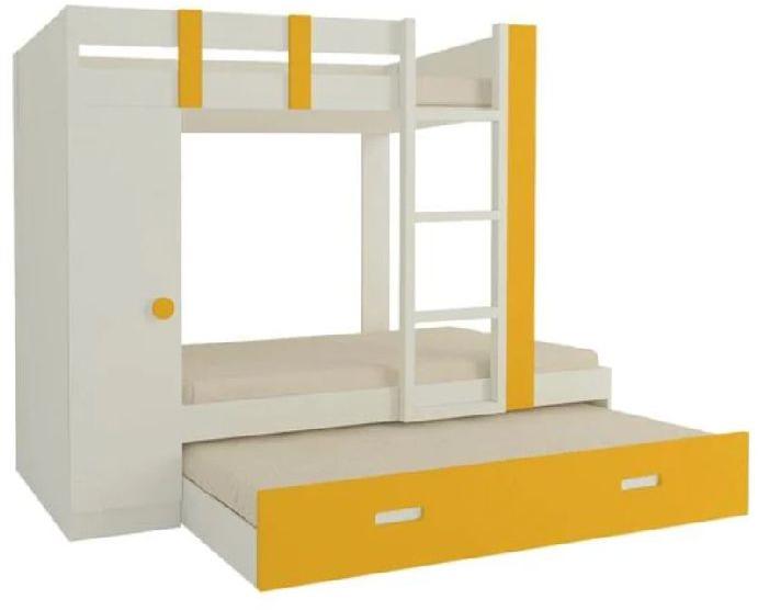 Ply Wood Pine Wood BUNK BED WITH WARDROBE, Size : 3'Widthx8'Lengthx6'Height
