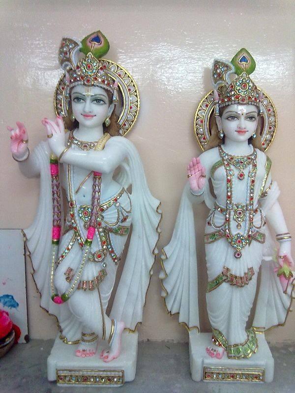 Radha Krishna g marble murti, for Home, Hotel, Office, Shops, Your Choice To Depend, Feature : Attractive Design