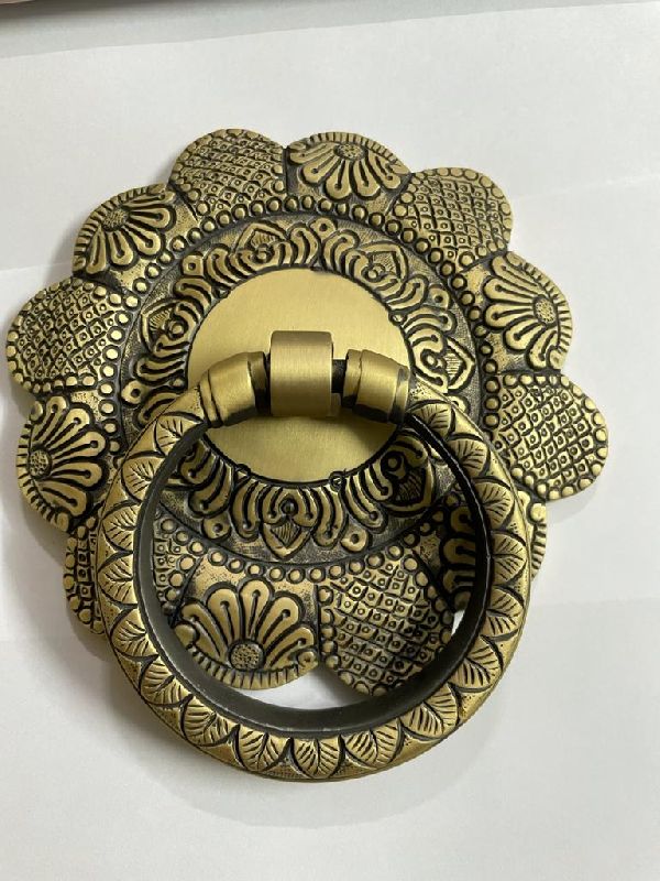 Polished Royal Brass Door Knocker, Color : Golden