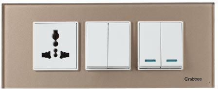 Crabtree Plastic Electrical Switch, Shape : Rectangle