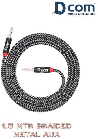 Braided Aux Cable, Length : 1.5 mtr