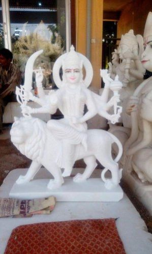 Carved Marble Durga Statue