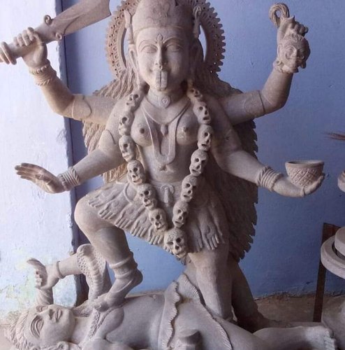 Grey Marble Kali Mata Statue, for Worship, Packaging Type : Wooden Carton Box