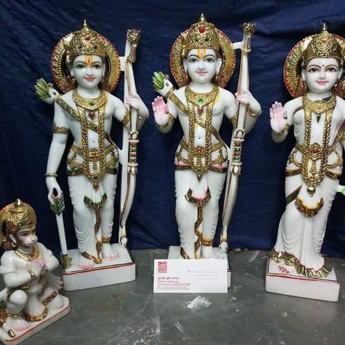 Painted Marble Ram Darbar Statue, for Dust Resistance, Shiny, Packaging Type : Wooden Carton Box