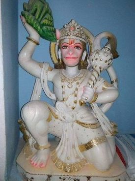 Religious Marble Hanuman Statue, for Worship, Pattern : Painted