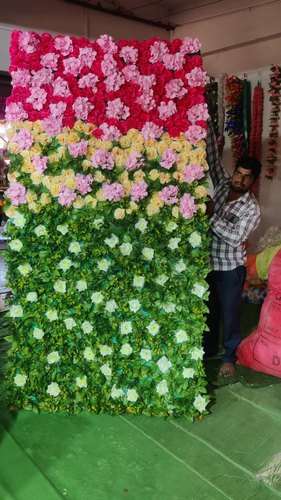 Backdrop Of Artificial Flowers