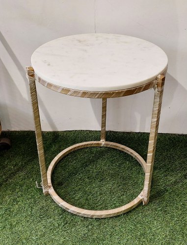 Dekor Round Shape Marble Table, Color : White