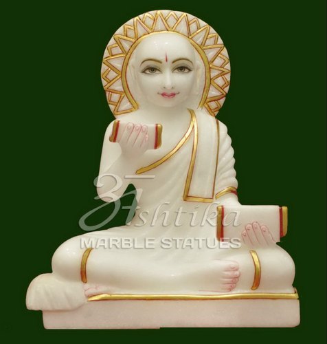 Marble Gautam Swami Statue, Color : White