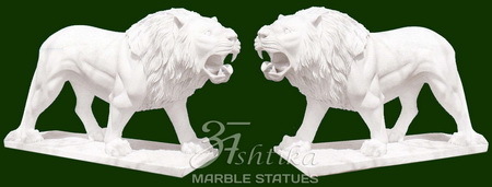 Marble Lion Statue, Color : White