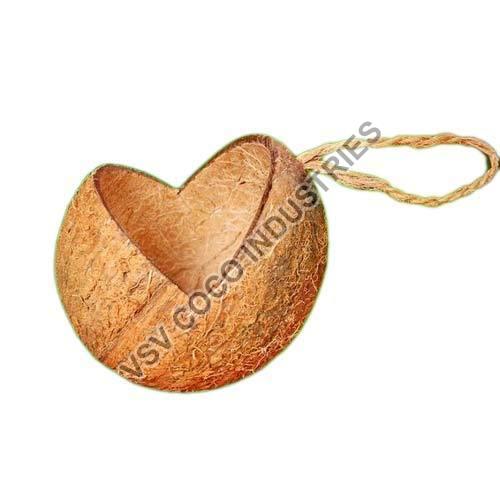 V Cut Coconut Shell Bird Feeder