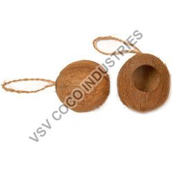 Single Hole Coconut Shell Bird Feeder, Color : Brown