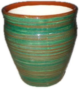 Ahaana Craft Ceramic Planter, for Exterior Decor, Interior Decor, Color : Green