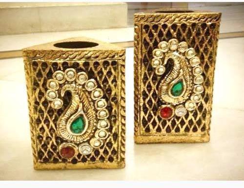 Kalakriti creation kundan resen candle holder, Mounting Type : Free Stand