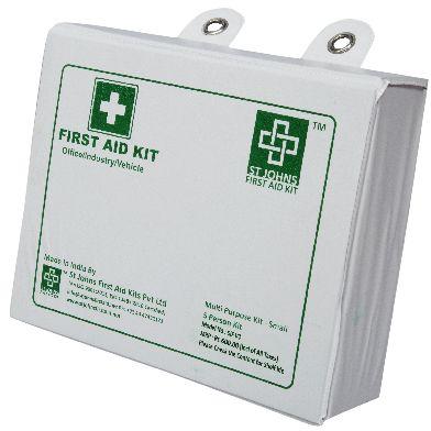 FIRST AID KIT ALL PURPOSE SMALL - VINYL BOX - 60 COMPONENTS - SJF V3