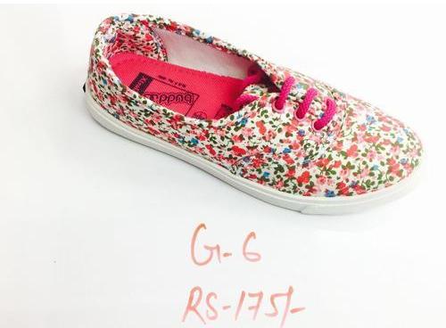 PU Leather Girls Printed Shoes, Size : Standard