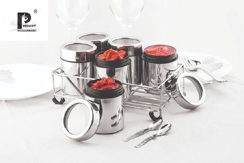 Circular Stainless Steel Spice Storage Container