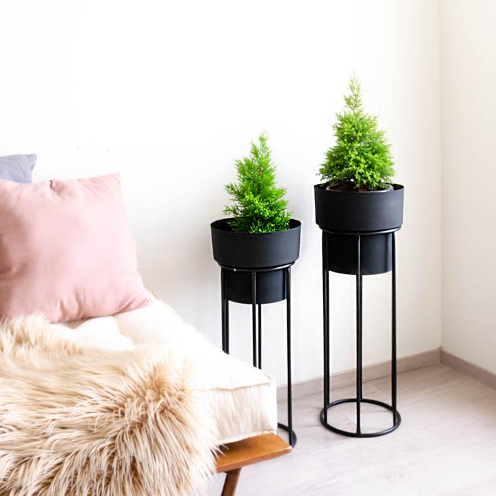 Black Mate Planter pot with stand