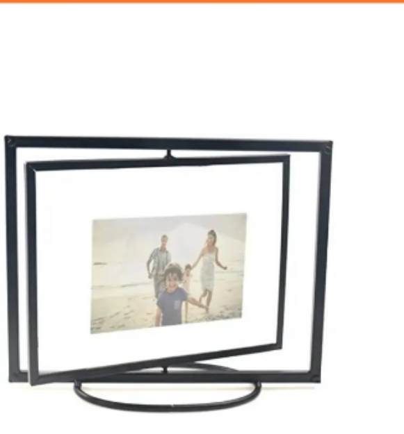 Iron base glass photo frame, for Commercial, Color : black