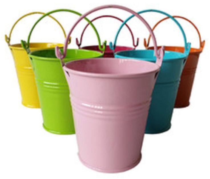 Multi color metal planter pot