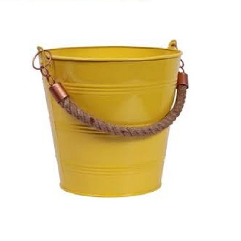 Round rope handle metal planter pot, for Garden, Home, Outdoor, Restaurant, Feature : Easy To Placed