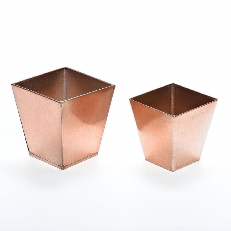 Powder coated Metal Squire mini planter pots, for Garden, Home, Restaurant, Capacity : 0-10ltr