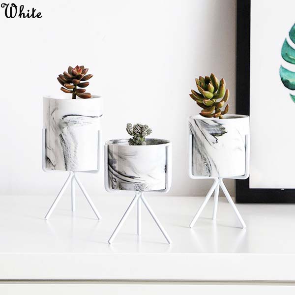 White   planter pot with stand