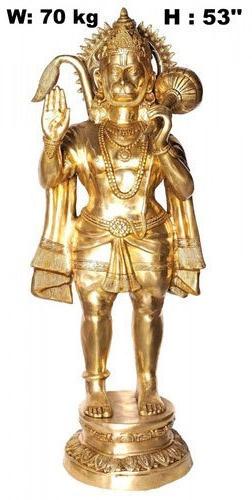 Brass hanuman statue, Color : Golden (Gold Plated)