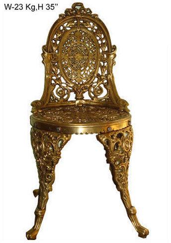 Garden Brass Chair, Size : H-35 inch