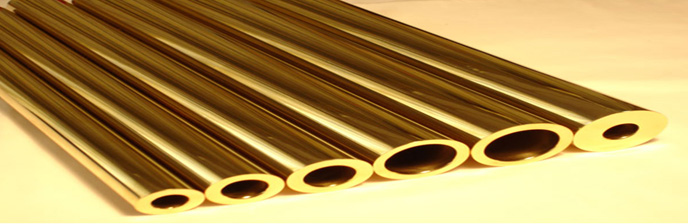 Golden Round Polished brass tubes, for Industrial, Certification : ISI Certified