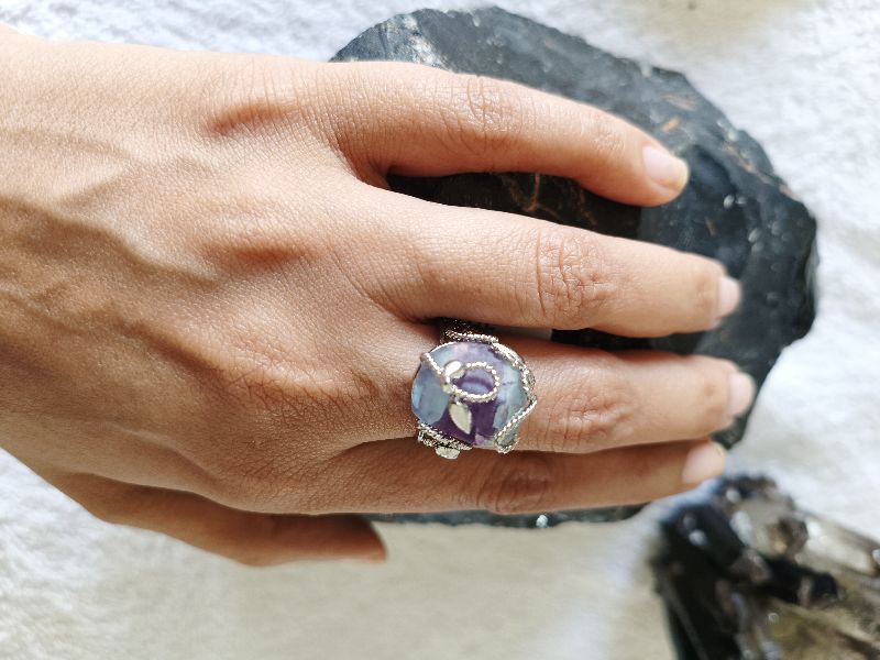 Fluorite Silver Ring