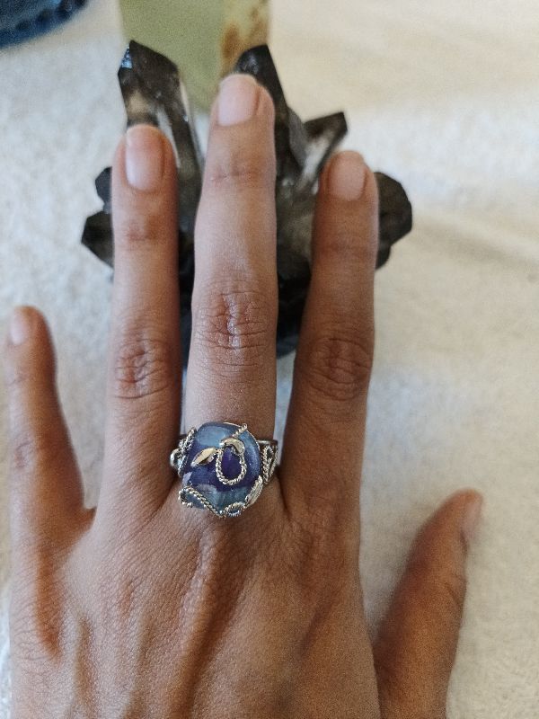 Fluorite Silver Ring