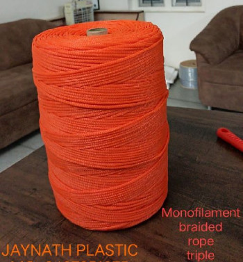 Plastic Orange Monofilament Braided Rope, for Industrial, Technics : Machine Made