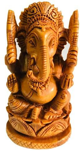 Sandalwood Ganesha Statue, Color : Brown