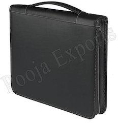 Pooja Exports Leather Document Holder, Color : Black