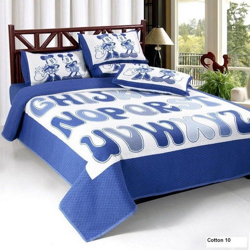 Cotton Double Printed Alphabet Design Bedsheet Set