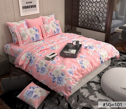 Cotton Printed Pink Bed Comforter Set