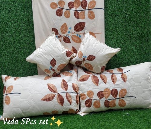 Poly Cotton Leaves Printed Bedsheet Set